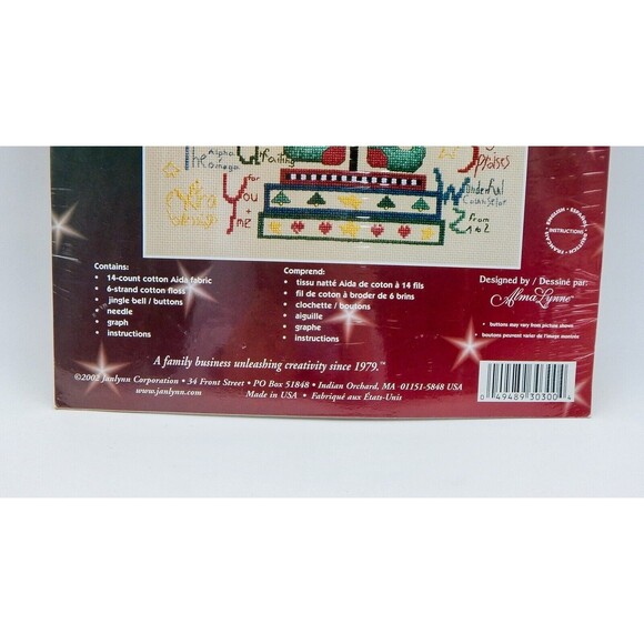 Santa Alphabet Janlynn Counted Cross Stitch Kit #30-300 Alma Lynne - Picture 3 of 5